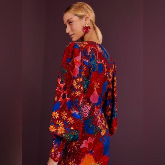 NWT FARM Rio Red Mini Dress - Picture 3 of 4